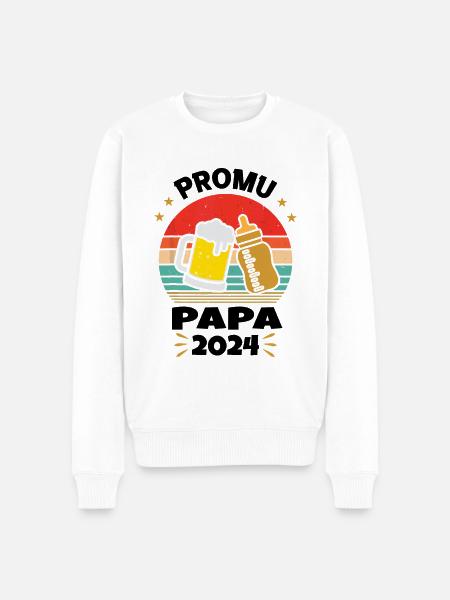 Promoted to Future Dad 2024 - Men's Premium Organic Jumper - white