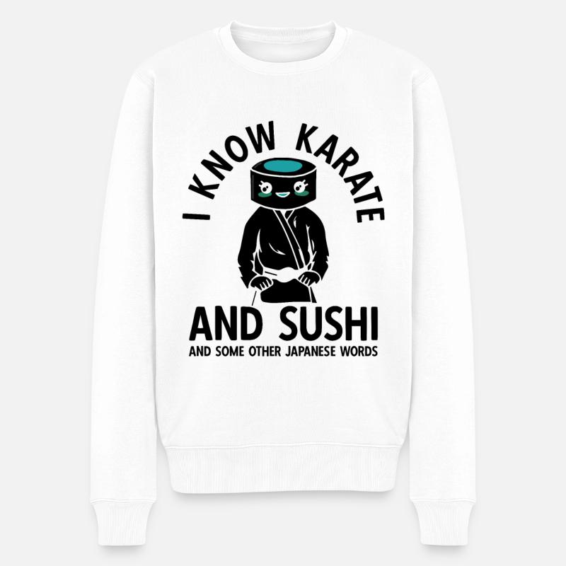 Japanischer Kampfsport Karate - Männer Premium Bio Pullover - Weiß