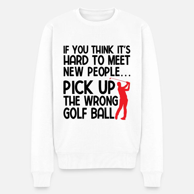 Golfplatz zum Golfen Golf - Männer Premium Bio Pullover - Weiß