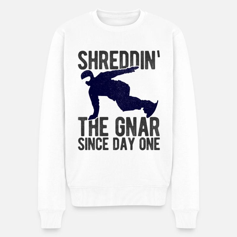 Snowboard Spruch für Snowboarder - Männer Premium Bio Pullover - Weiß