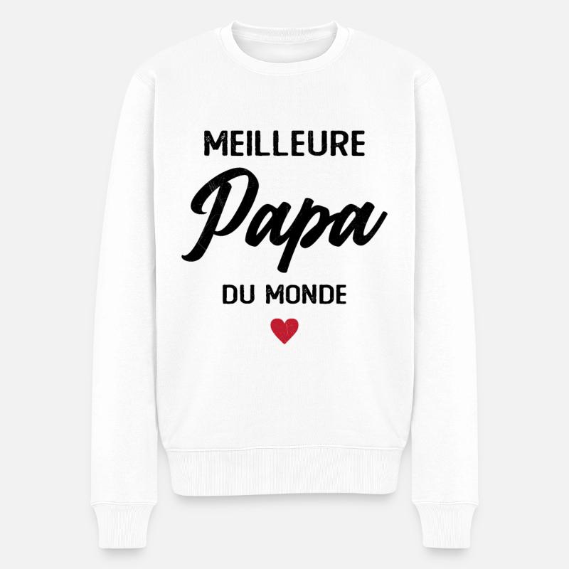 Meilleur Papa du monde - Pull Premium bio Homme - blanc