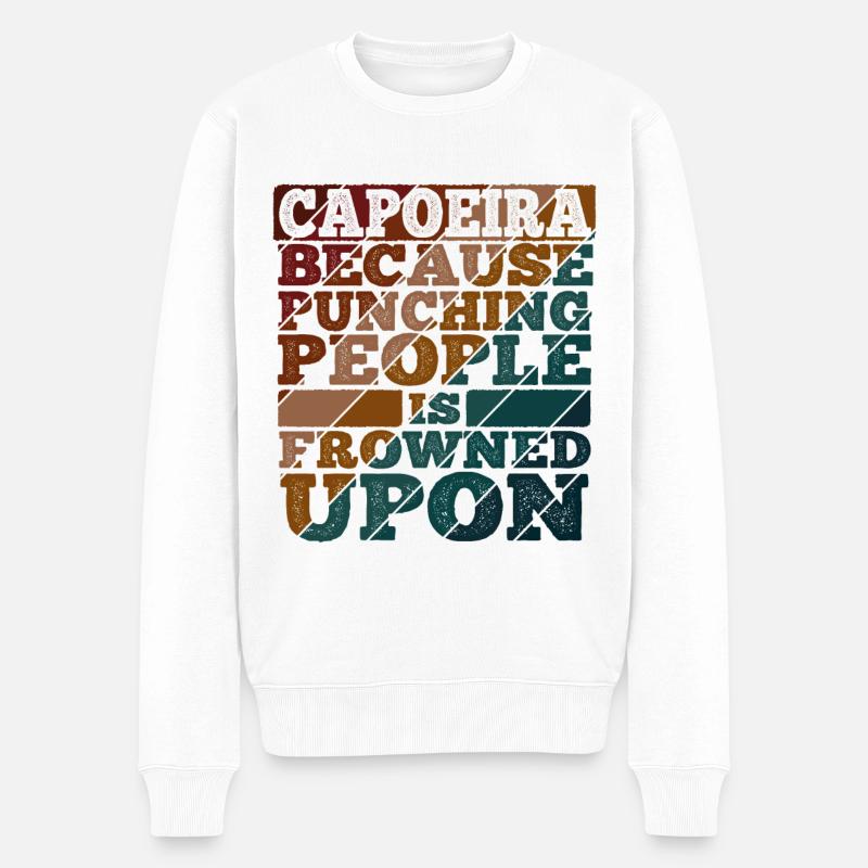 Capoeira - Männer Premium Bio Pullover - Weiß