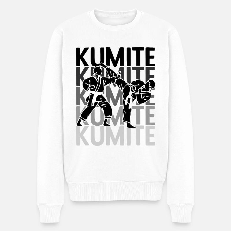 Japanischer Kampfsport Karate - Männer Premium Bio Pullover - Weiß