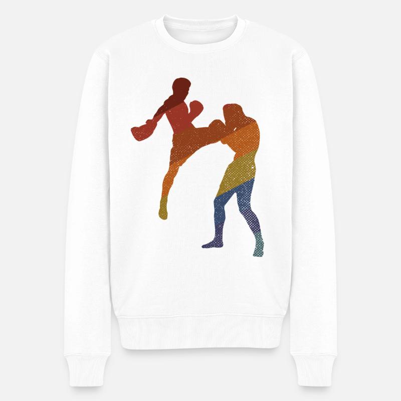 Kickboxing - Männer Premium Bio Pullover - Weiß