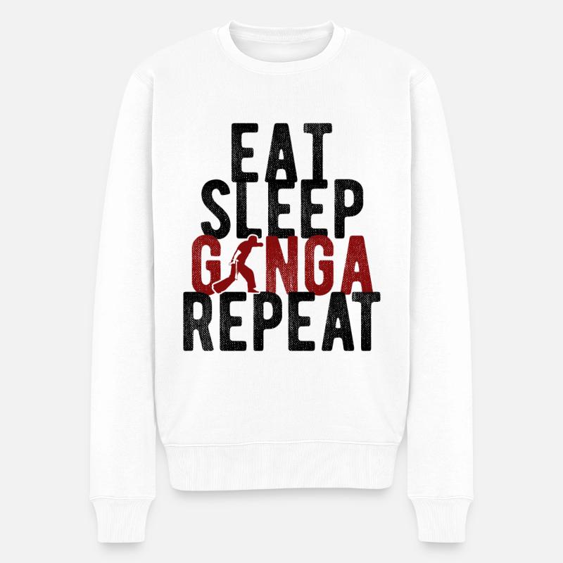 Capoeira - Männer Premium Bio Pullover - Weiß