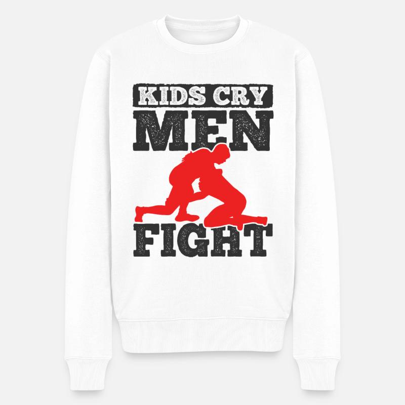 Grappling Martial Arts Wrestling - Männer Premium Bio Pullover - Weiß