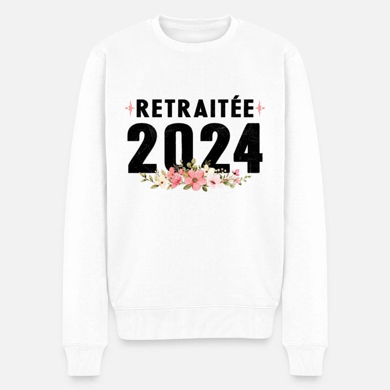 Retraitée 2024 - Pull Premium bio Homme - blanc