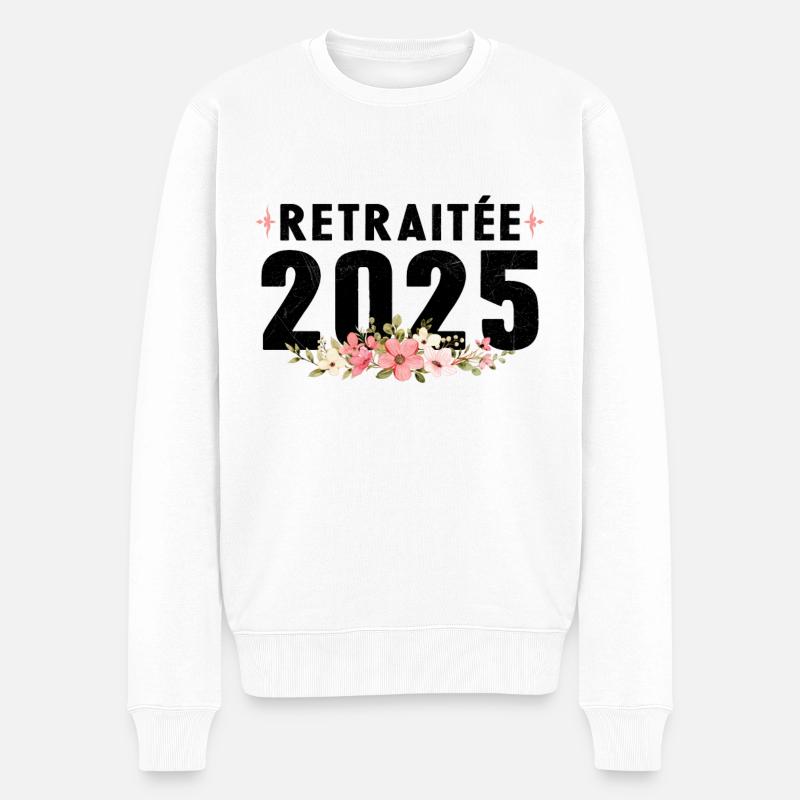 Retraitée 2025 - Pull Premium bio Homme - blanc