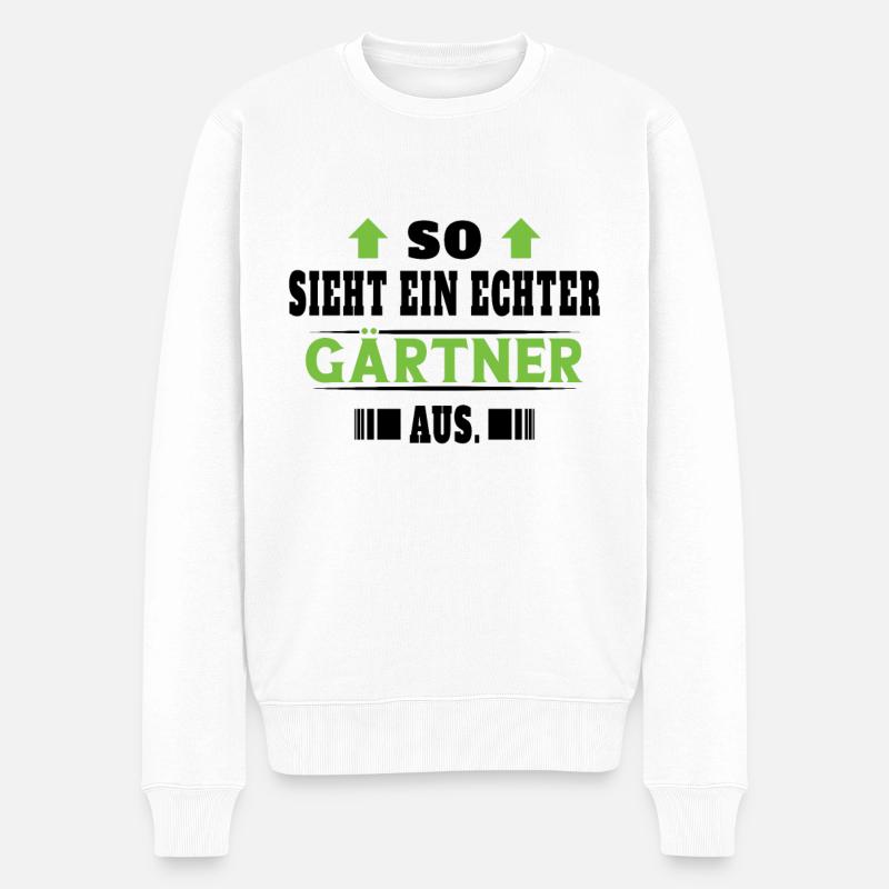 Gärtner Gartenbau Landschaftsbau Hobbygärtner - Männer Premium Bio Pullover - Weiß