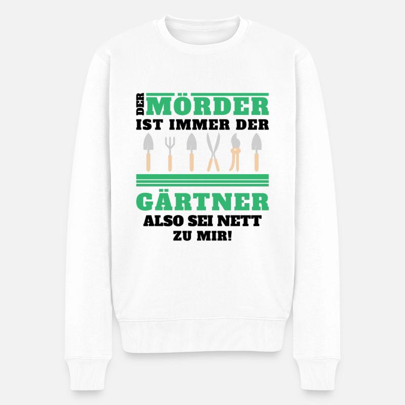 Gärtner Geschenke und Mehr - Männer Premium Bio Pullover - Weiß