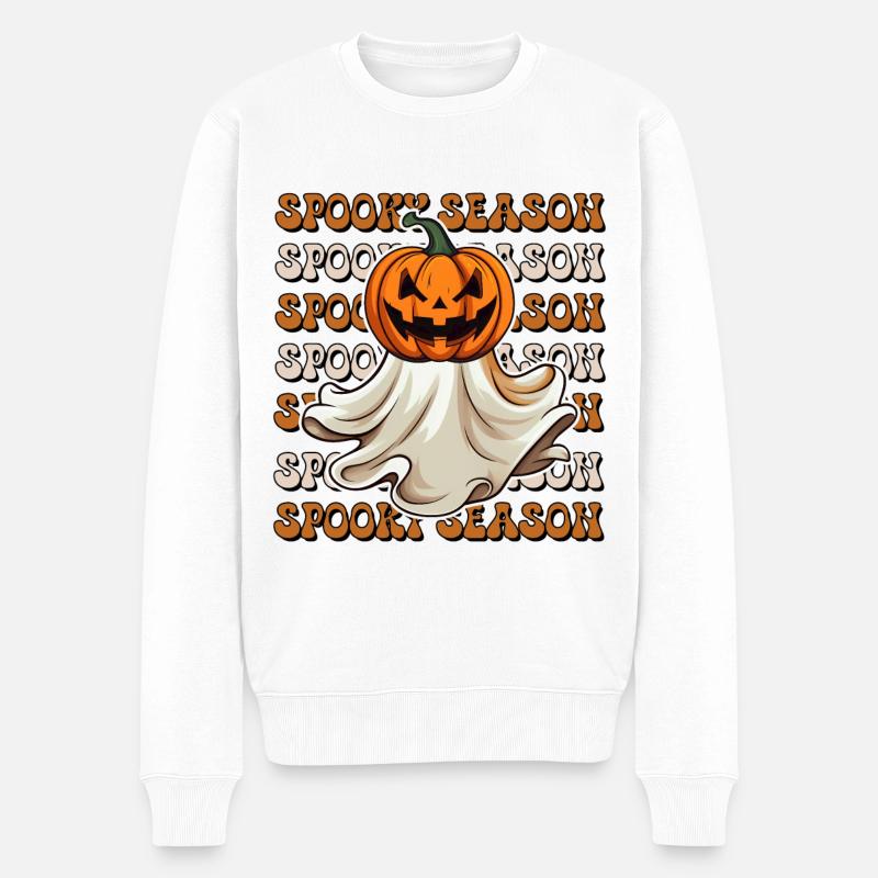 Halloween Spooky Season - Männer Premium Bio Pullover - Weiß