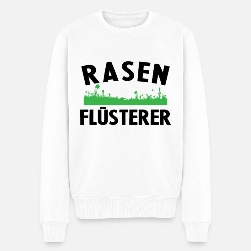 Rasenflüsterer Lustige Gärtner Geschenkidee Garten - Männer Premium Bio Pullover - Weiß