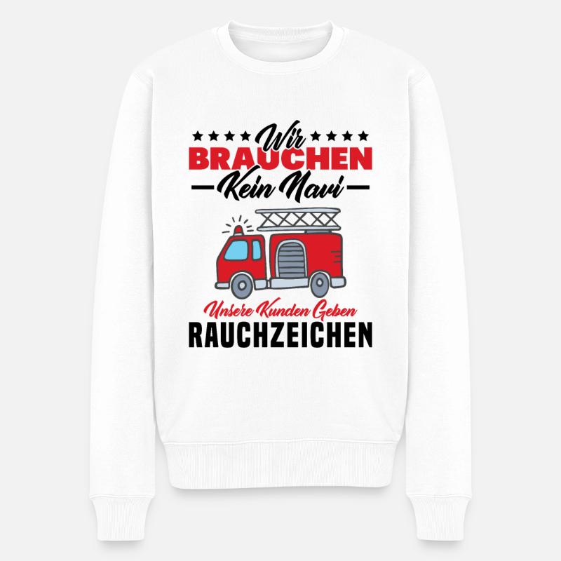 Feuerwehr Feuerwehrmann - Männer Premium Bio Pullover - Weiß