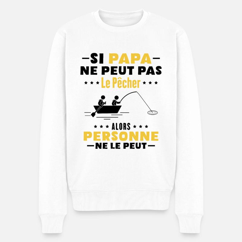 Papa pêcheur - Pull Premium bio Homme - blanc