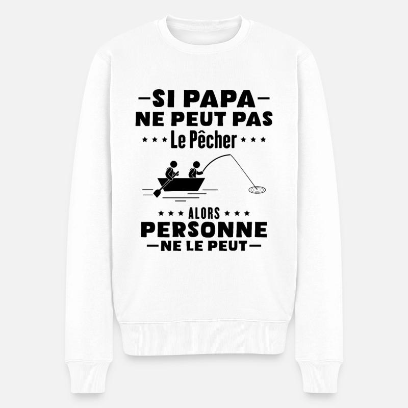 Papa pêcheur - Pull Premium bio Homme - blanc