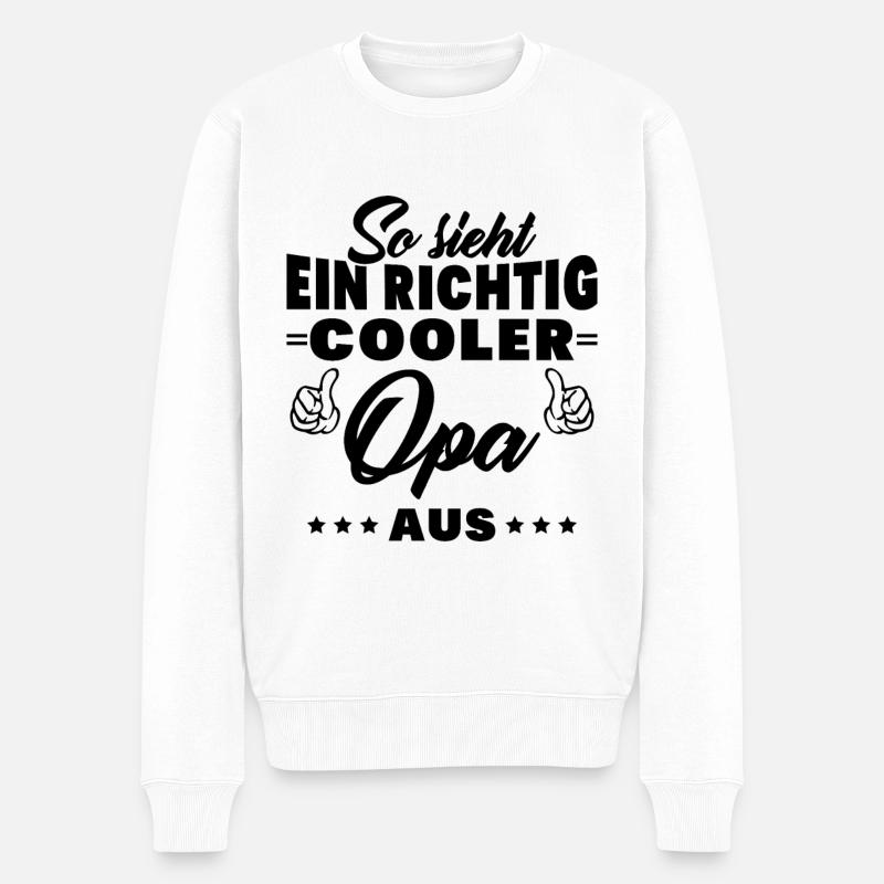 So sieht ein richtig cooler Opa aus Großvater - Männer Premium Bio Pullover - Weiß