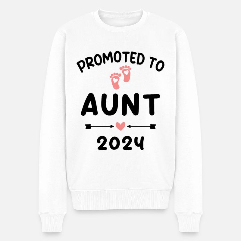 Beförderzur Tante 2024 Pregnancy Announce - Männer Premium Bio Pullover - Weiß