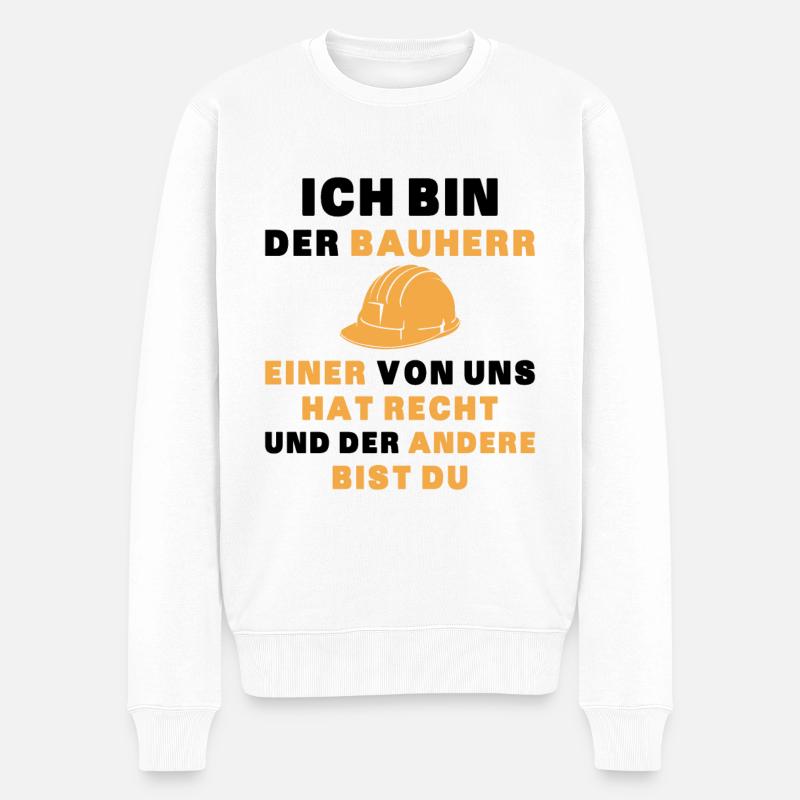 Bauherr Hausbau Hauskauf - Männer Premium Bio Pullover - Weiß
