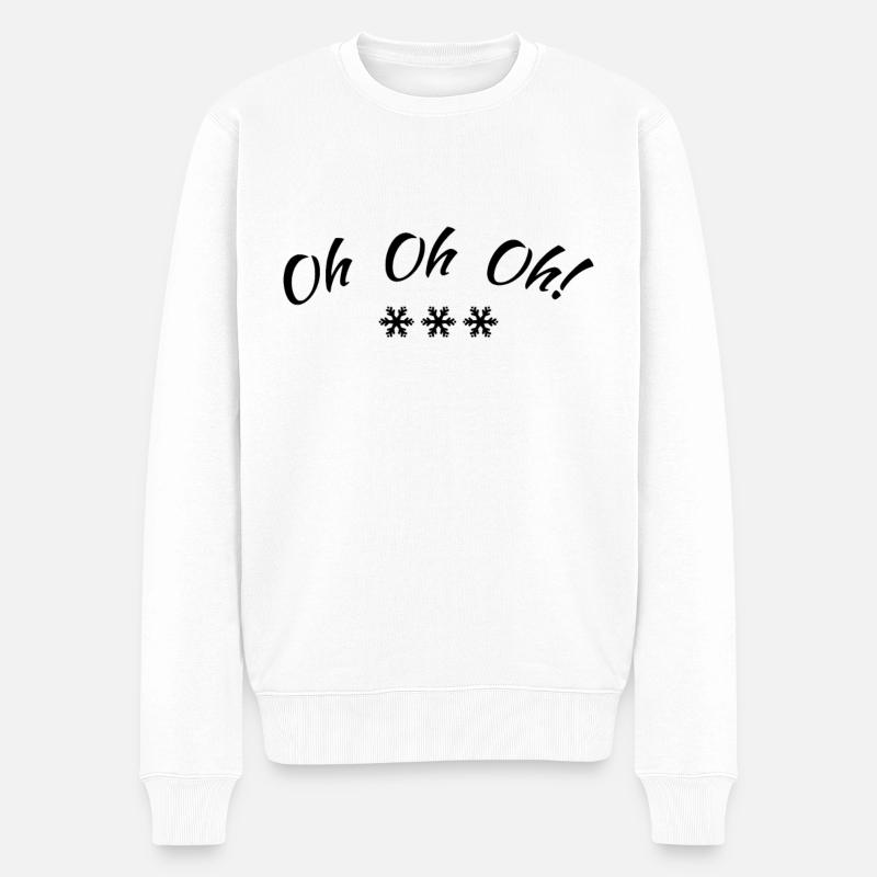 Oh oh oh - Männer Premium Bio Pullover - Weiß