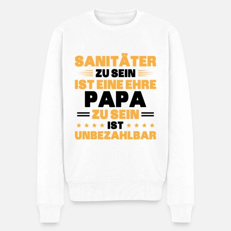 Sanitäter Rettungsdienst - Männer Premium Bio Pullover - Weiß