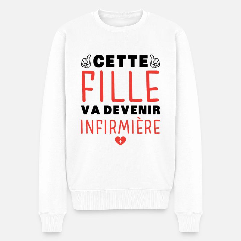 fille va devenir infirmière - Future infirmière - Pull Premium bio Homme - blanc