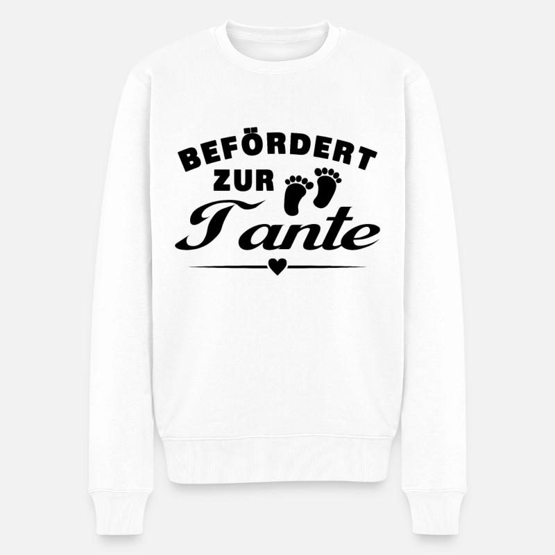 Befördert zur Tante - Männer Premium Bio Pullover - Weiß