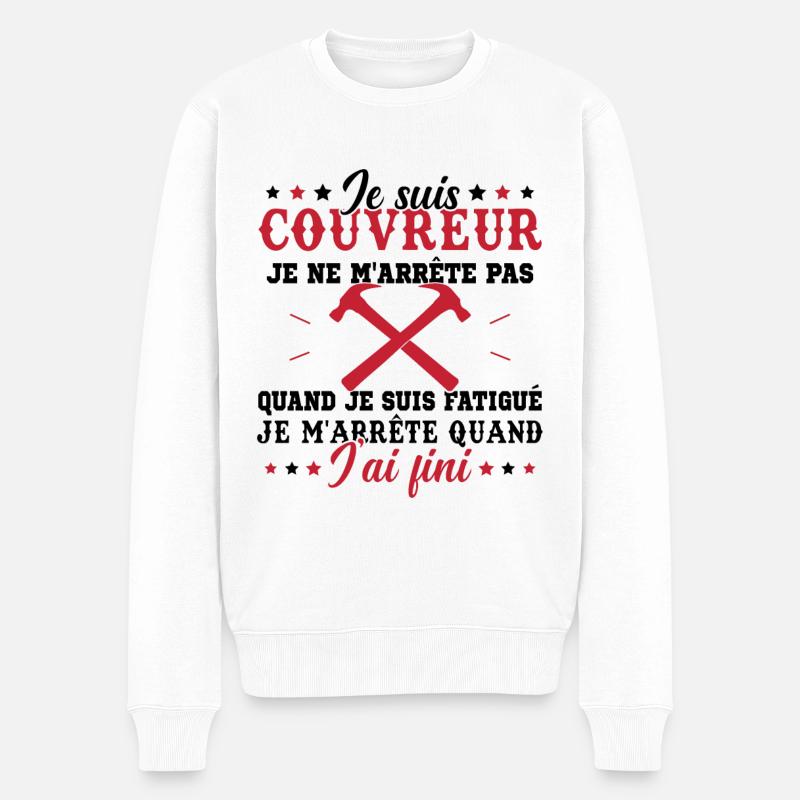 Je suis couvreur - Pull Premium bio Homme - blanc