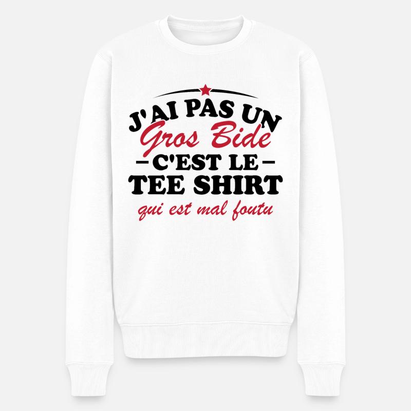 J'ai pas un gros bide - Pull Premium bio Homme - blanc