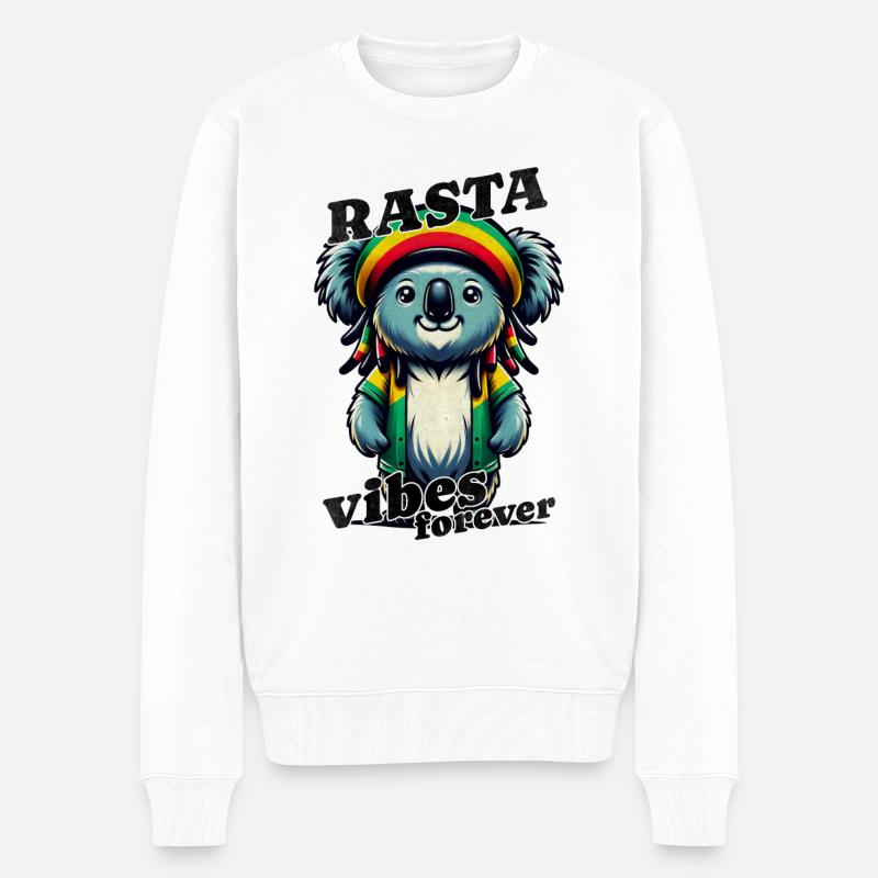 Jamaika Rasta Koala - Männer Premium Bio Pullover - Weiß
