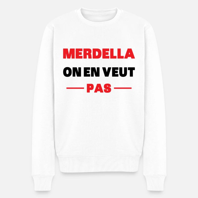 merdella on en veut pas - Pull Premium bio Homme - blanc