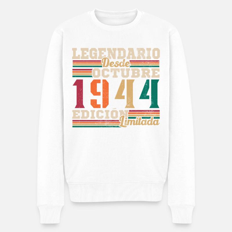 légendaire depuis 1944 Octobre - Pull Premium bio Homme - blanc