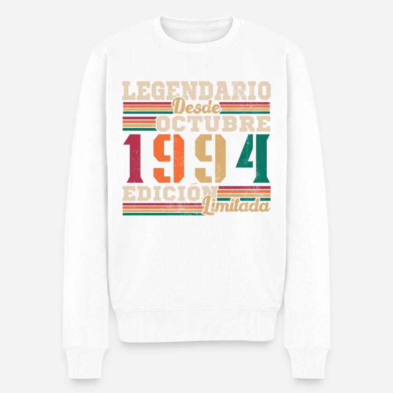 legendär seit 1994 Oktober - Männer Premium Bio Pullover - Weiß