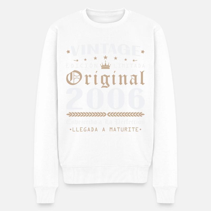 Cadeau d’anniversaire Vinatge 2006 - Pull Premium bio Homme - blanc