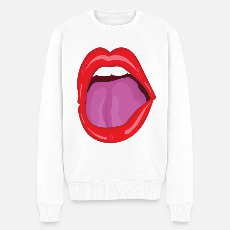 Bouche ouverte - Pull Premium bio Homme - blanc