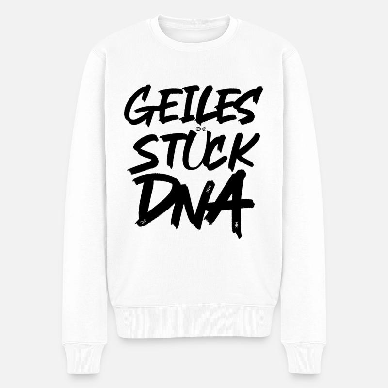 Geiles Stück DNA! - Beliebter Nerd Programmierer - Männer Premium Bio Pullover - Weiß