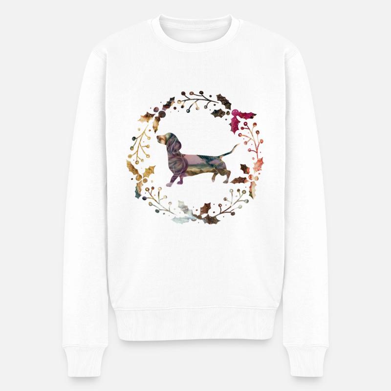 dackel - Männer Premium Bio Pullover - Weiß