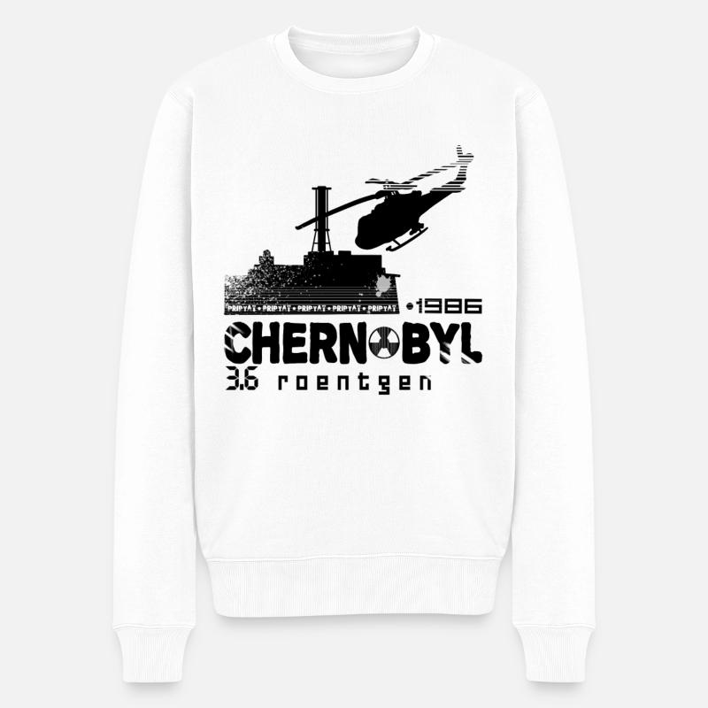 Tschernobyl TShirt 1986 3.6 Roentgen Soviet UdSSR - Männer Premium Bio Pullover - Weiß