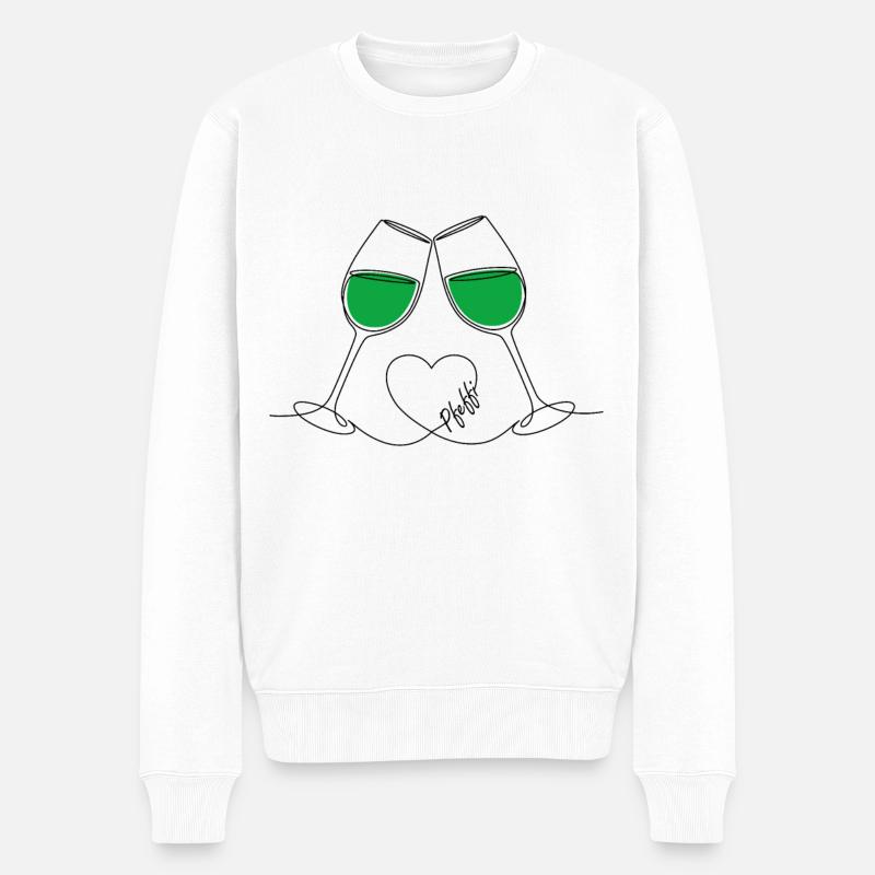 Pfefferminzlikör Pfeffi - Männer Premium Bio Pullover - Weiß