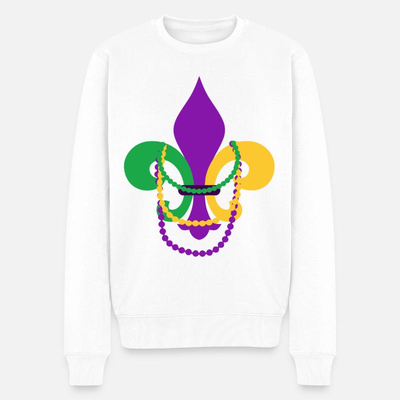 Mardi Gras Symbol - Männer Premium Bio Pullover - Weiß