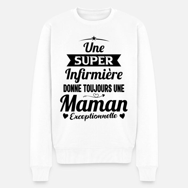 Maman Infirmière exceptionnelle Cadeau - Pull Premium bio Homme - blanc
