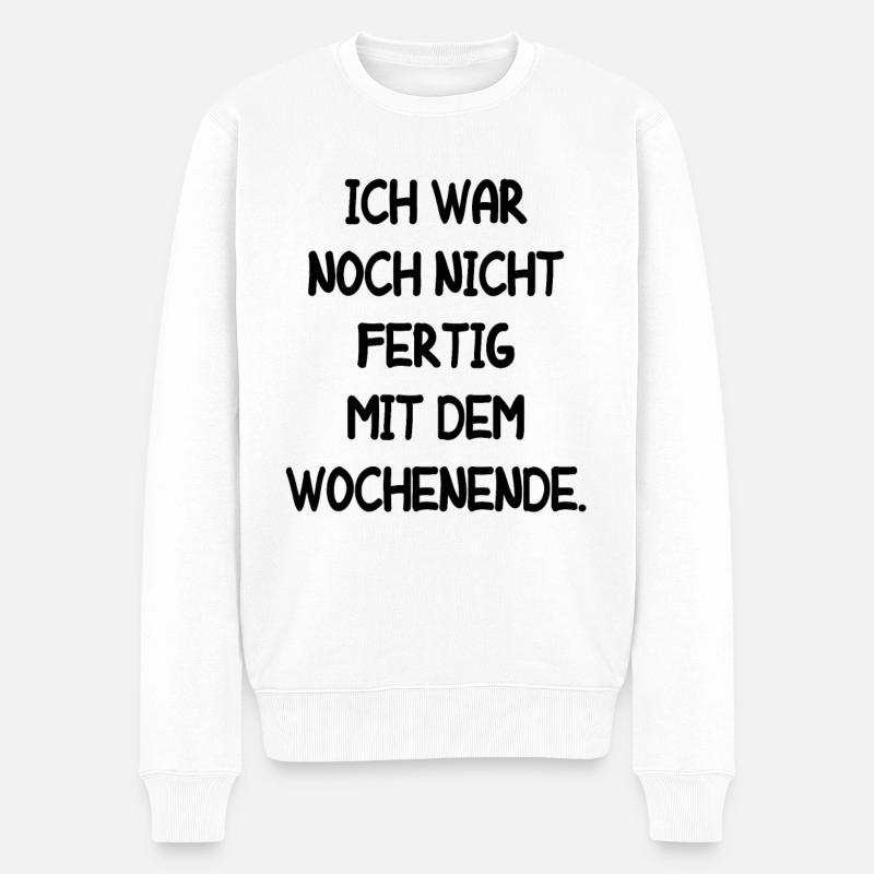 Wochenende Arbeitskollege Arbeit Lustige Ferien - Männer Premium Bio Pullover - Weiß