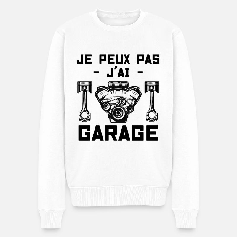 Je peux pas j'ai garage - Pull Premium bio Homme - blanc