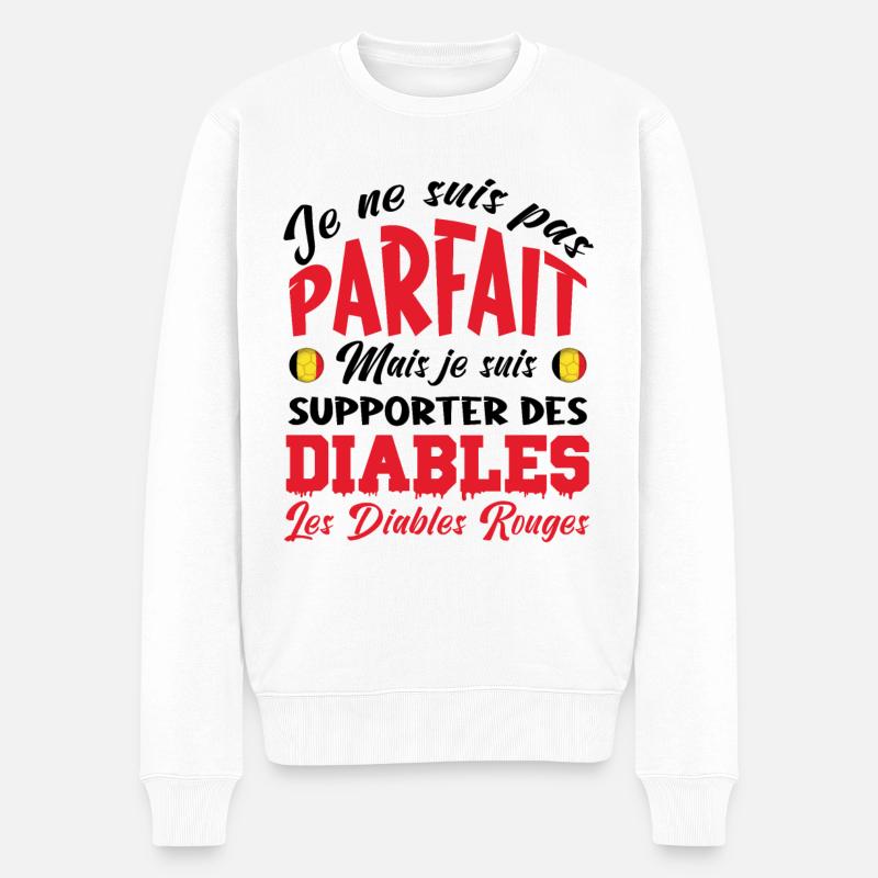 DIABLES ROUGE BELGIQUE - Pull Premium bio Homme - blanc