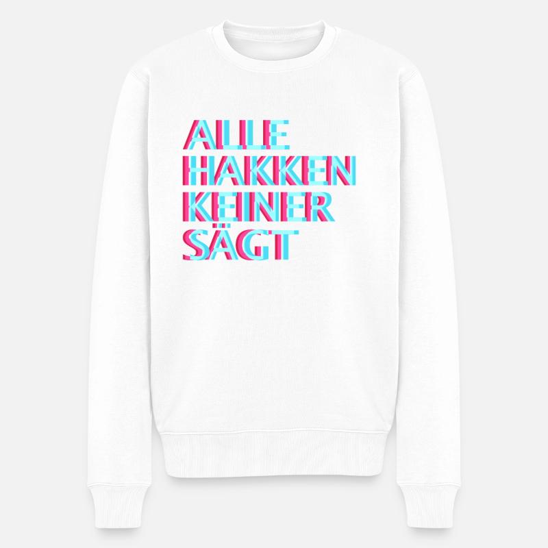 Techno Raver EDM Uptempo Speedcore Tekk Hardtekk - Männer Premium Bio Pullover - Weiß
