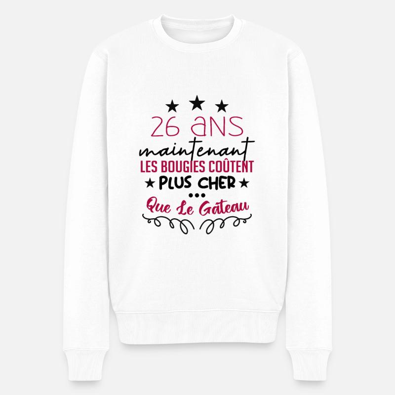 humour anniversaire 26 ans - Pull Premium bio Homme - blanc