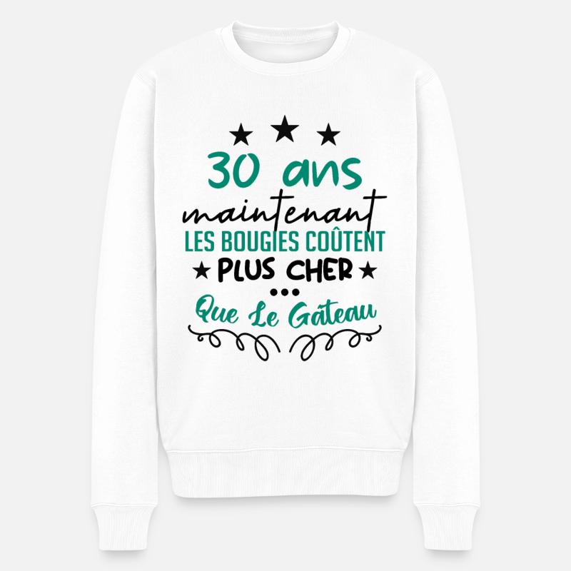humour anniversaire 30 ans - Pull Premium bio Homme - blanc