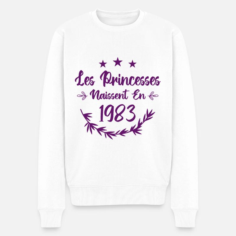 Les princesses naissent en 1983 - Pull Premium bio Homme - blanc