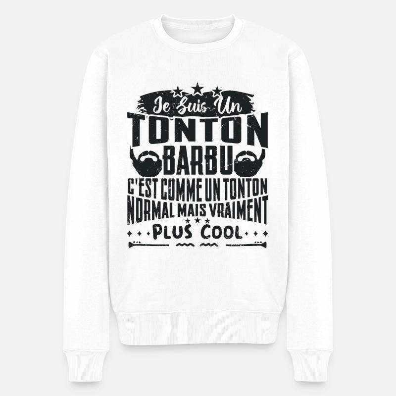 Un tonton barbu plus cool - Pull Premium bio Homme - blanc