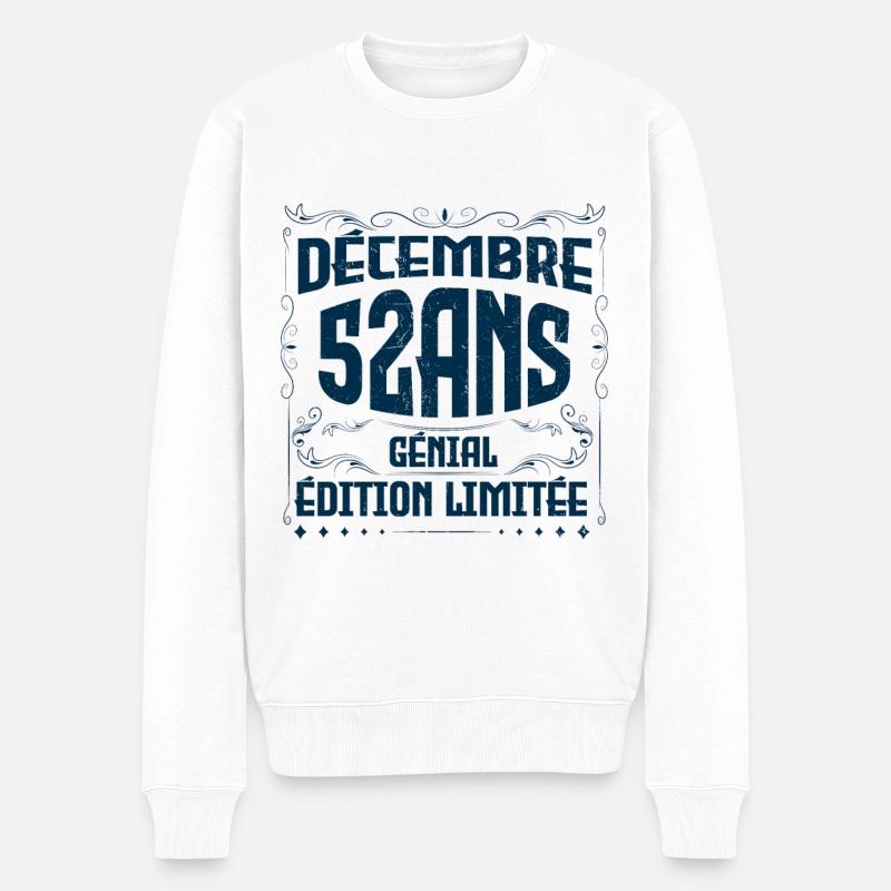 DÉCEMBRE 52 Ans | Édition limitée - Pull Premium bio Homme - blanc