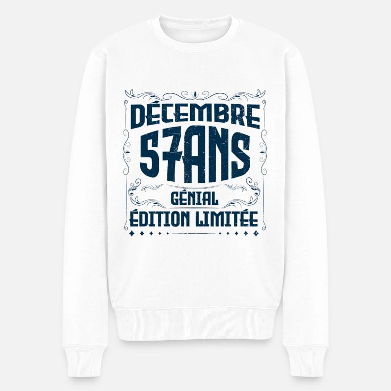 DÉCEMBRE 47 Ans | Édition limitée - Pull Premium bio Homme - blanc
